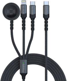 Кабель 3 в 1 Promate Apple Lightning - USB type-С - Apple MagSafe 3 Promate iCharge-Trio Series ICHARGE-TRIO.BLACK 1,5 м
