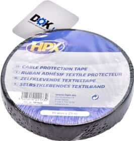 Изолента HPX TP1925 черная на тканевой основе 19 мм x 25 м