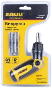 Отвертка реверсивная с набором бит Sigma 4001961