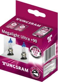 Автолампа Tungsram Megalight Ultra +90 HB3 P20d 60 W прозоро-блакитна 9005XU