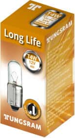 Автолампа Tungsram Miniature Long Life T4W BA9s 4 W прозрачная 2662L