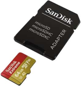 Карта памяти SanDisk Extreme Action microSDXC 64 ГБ с SD-адаптером