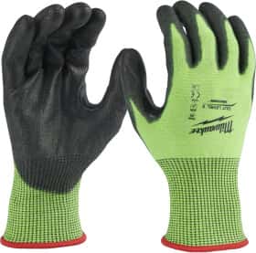 Рукавички робочі Milwaukee Hi-Vis Cut E синтетичні з поліуретановим покриттям зелені