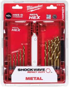 Набір свердл Milwaukee спіральних по металу Shockwave 48894759 3-10 мм 10 шт.