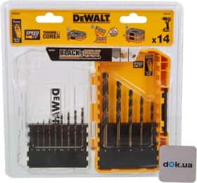 Набір свердл DeWALT спіральних по металу Black&Gold DT70727 1-8 мм 14 шт.