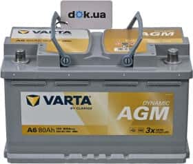 Аккумулятор Varta 6 CT-80-R Dynamic AGM 580901080