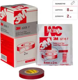 Двухсторонний скотч 3M 6008 F 00000024048 акриловая 8 мм x 2 м