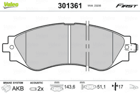 Гальмівні колодки Valeo 301361