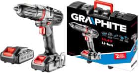 Шуруповерт Graphite аккумуляторный 58G216 (2 аккумулятора + ЗУ + чехол)
