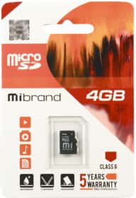 Карта пам’яті Mibrand MicroSD 4 ГБ Карта пам’яті Mibrand MicroSD 4 ГБ