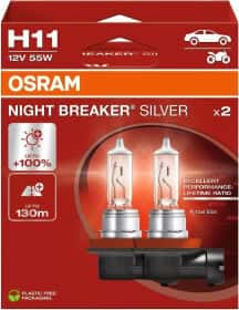 Автолампа Osram Osram Night Breaker Silver H11 PGJ19-2 55 W прозрачный 64211NBS-2HB