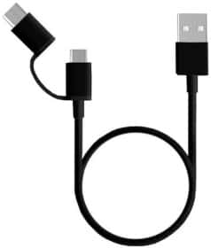 Кабель 2 в 1 ZMi AL511-BLACK USB - Micro USB - type-C 0,3 м
