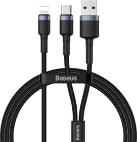 Кабель 2 в 1 Baseus Cafule CATKLF-ELG1 USB - Apple Lightning - type-C 1 м