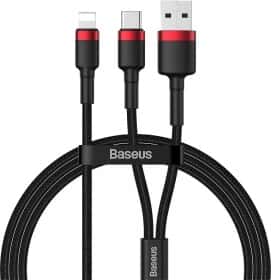 Кабель 2 в 1 Baseus Cafule CATKLF-EL91 USB - Apple Lightning - type-C 1 м