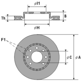 Тормозной диск Rotinger rt4516glt5