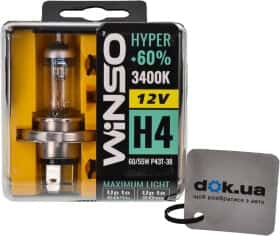 Автолампа Winso Hyper +60% H4 P43t-38 55 W 60 W прозора 712430