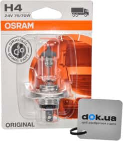 Автолампа Osram Original Line H4 P43t 70 W 75 W прозрачная 6419601b
