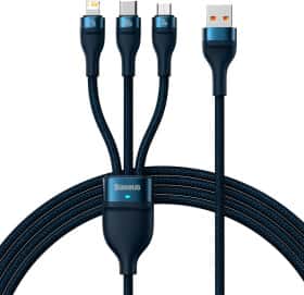 Кабель 3 в 1 Baseus USB - Apple Lightning - type-C - Micro USB Flash Series II CASS030003 1,2 м