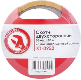 Двосторонній скотч Intertool KT0952 на поліпропіленовій основі 50 мм x 10 м