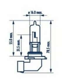 Автолампа Narva HB3 P20d 60 W прозрачная 48005