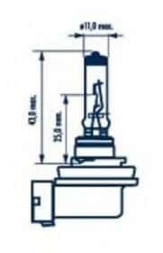 Автолампа Narva H8 PGJ19-1 35 W прозрачная 48076