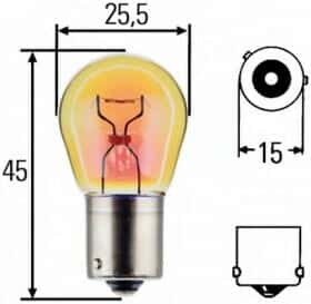 Автолампа Behr Hella Standard PY21W BAU15s 21 W жовта 8ga006841241