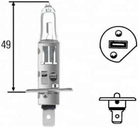 Автолампа Behr Hella Standard H1 P14,5s 70 W прозора 8gh002089251