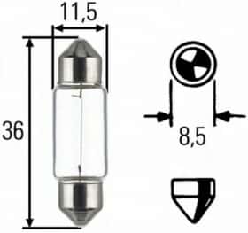 Автолампа Behr Hella Standard C5W SV8,5 5 W прозора 8gm002092241