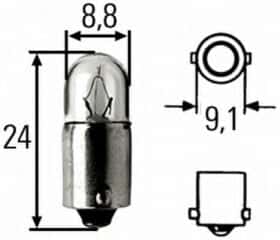 Автолампа Behr Hella Standard T4W BA9s 2 W прозора 8GP002068121
