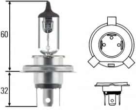 Автолампа Behr Hella Heavy Duty H4 P43t-38 70 W 75 W прозрачная 8GJ002525281