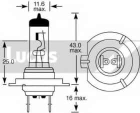 Автолампа Lucas Blue+ LightBooster H7 PX26d 55 W прозрачная LLX477BL50X2