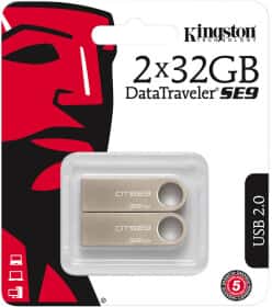 Флешка Kingston DataTraveler SE9 32 ГБ DTSE9H32GB-2P