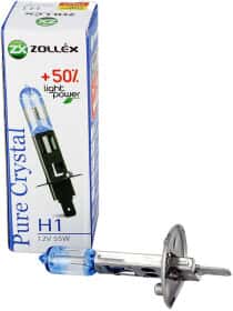 Автолампа Zollex Pure Crystal +50% Light Power H1 P14,5s 55 W прозоро-блакитна 60624