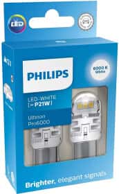 Автолампа Philips Ultinon Pro6000 P21W BA15s біла 11498CU60X2