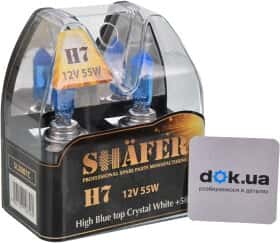 Автолампа Shafer High Blue top Crystal White +50% H7 PX26d 55 W синяя SL3007C