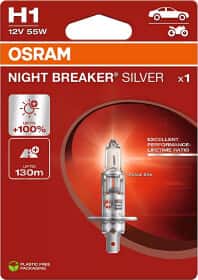 Автолампа Osram Night Breaker Silver H1 P14,5s 55 W прозрачная 64150NBS-1BL