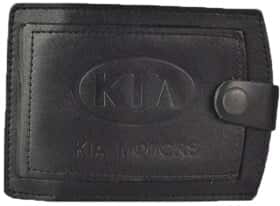 Обкладинка для прав і техпаспорта Poputchik 5072-029 з логотипом KIA колір чорний
