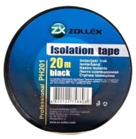 Изолента Zollex PH201 черная 19 мм х 20 м 10 шт