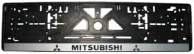 Рамка номерного знака Alca 50502 колір чорний із сріблястим на Mitsubishi