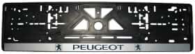Рамка номерного знака Alca 50506 колір чорний із сріблястим на Peugeot