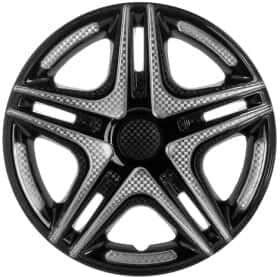 Комплект ковпаків на колеса Star Dakar (Газель задниі) колір чорний + сріблястий з карбоновою обробкою