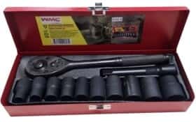 Набор торцевых головок и комплектующих WMC Tools 41229 1/2" (12 пр.)
