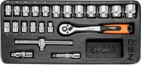 Набор торцевых головок и комплектующих Neo Tools 84-239 3/8" (22 пр.)