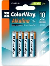 Батарейка Color Way Alkaline Power CW-BALR03-8BL AAA (мизинчиковая) 1,5 V 8 шт