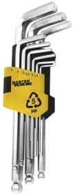Набір ключів шестигранних MasterTool 750957 1,5-10 мм з кулеподібним наконечником 9 шт