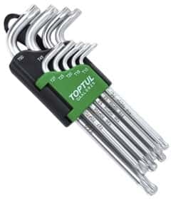 Набор ключей TORX Toptul GAAL0925 T10-T50 с шарообразным наконечником 9 шт