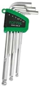 Набор ключей шестигранных Toptul GSN-09LB 1,5-10 мм с шарообразным наконечником 9 шт