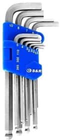 Набір ключів шестигранних S&R 365302110 1,5-10 мм з кулеподібним наконечником 10 шт