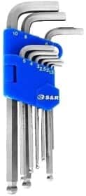 Набір ключів шестигранних S&R 365302109 1,5-10 мм з кулеподібним наконечником 9 шт