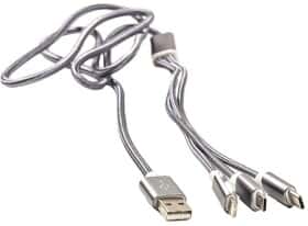 Кабель 3 в 1 PowerPlant USB - Apple Lightning - type-C - Micro USB CA910663 1,2 м